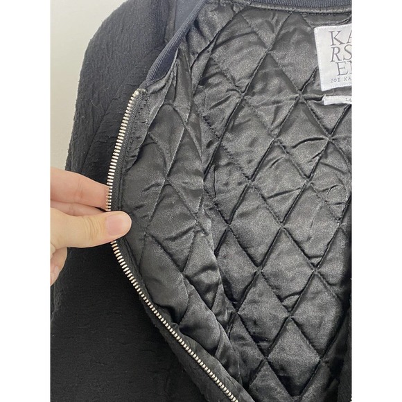 Karssen Zoe Karssen Womens Zip Front Paradise Embroidered Jacket Black Sz Large - Picture 3 of 7